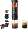 Portable Coffee Maker, Espresso Machine for Hiking Smart Display, 20 Bar Mini Travel Coffee Maker, Expresso Coffee Machines with Usb-C,3-In-1 Car Coffee Maker Self-Heating, Ground Coffee & Capsule