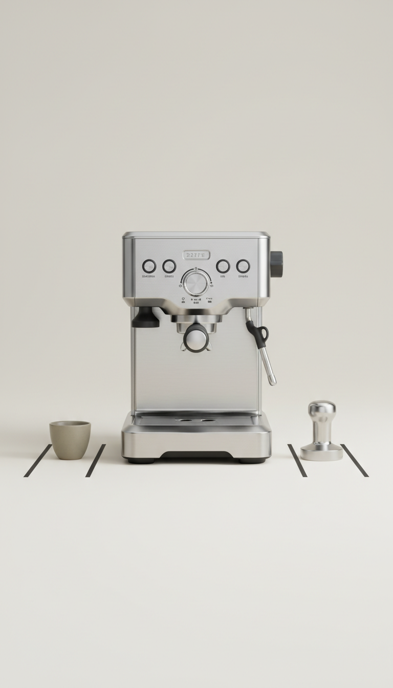 Single-shot espresso machine stainless steel edition